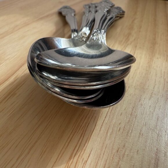 Vtg International INS154 Tablespoons Set Of 6 Solid Roses Stainless Steel Flatwa - Picture 6 of 11